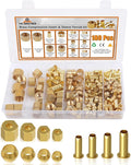 180PCS Compression Fittings Assortment kit - 4 sizes (1/4", 3/8", 5/16", 1/2") of Brass Compression Sleeve Ferrule, Insert and nuts - used to connect lines for air,water,fuel,oil and inert gases