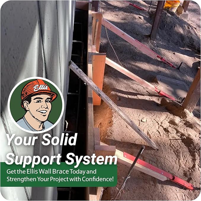 Ellis Manufacturing Company Concrete Wall & Column Brace with Bent Plate - Concrete Form Support - Adjustable Turnbuckle Tensioner for Wall Bracing, Beam Alignment, & Concrete Forms
