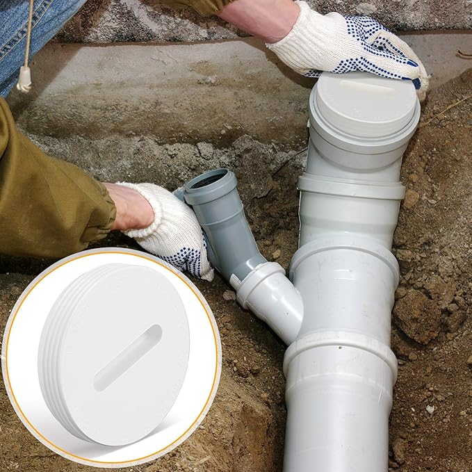 2 Pcs 3 Inch PVC DWV Pipe Fitting Flush Cleanout Plug Compatible with P110 Series NPT Male Threaded Connector PVC Plumbing Adapter for Plumbing Water Line Drainage Piping Waste Vent System