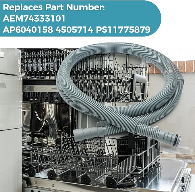 AEM74333101 Dishwasher Drain Hose Assembly for LG Models Such As LDF5545ST LDF5545WW LDP6797BD LDP6797ST LDT5665BD LDT7797ST Replace AP6040158 4505714 PS11775879