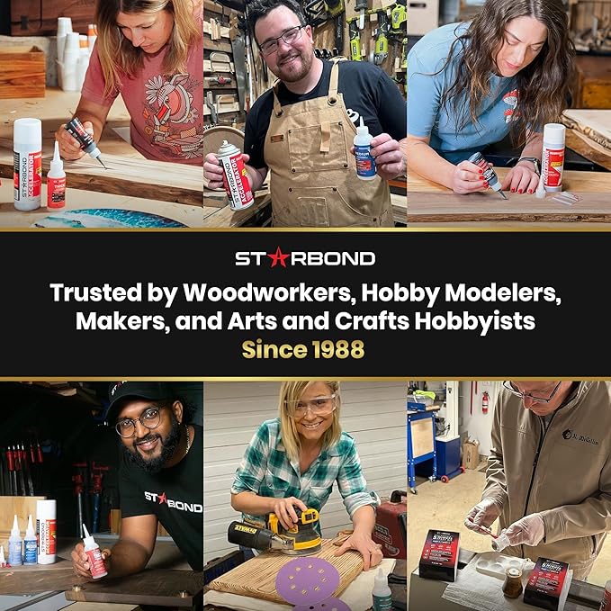 Starbond Medium Super Glue Pro Kit (2 oz) – Strong, Fast-Bonding CA Glue (Cyanoacrylate Adhesive) – with Clog-Resistant Cap, Microtips & Extra Nozzle for Quick Fixes, Woodworking, Hobby Models