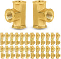 50-PCs HeSun Brass Pipe Fitting, 1/8" x 1/8" x 1/8" NPT Female Thread Tee