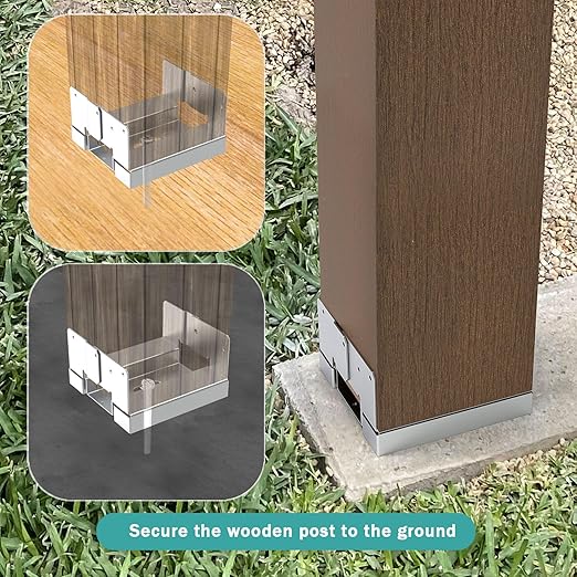 12 PCS 4x4 Post Anchor Base Adjustable Wood Post Brackets, Metal Post Base Holder for Concrete for Deck Patio/Gazebo/Pergola,Adjustable Galvanized Post Bracket