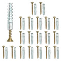 PATIKIL 20 Pcs Drywall Hollow Wall Anchors with Screws 0.16 x 1.38, Steel Dry Wall Anchors Kit for Wooden Concrete Plaster Hinge Hole Repair, Silver (5 x 30mm)