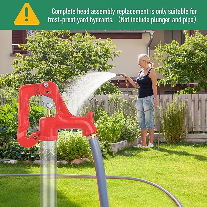 Yard Hydrant Head Assembly, Frost Free Outdoor Faucet Head Frost Proof Yard Hydrant Replacement Head for Farm Garden Irrigation, Water Hydrant Spigot 3/4" Pipe Connection