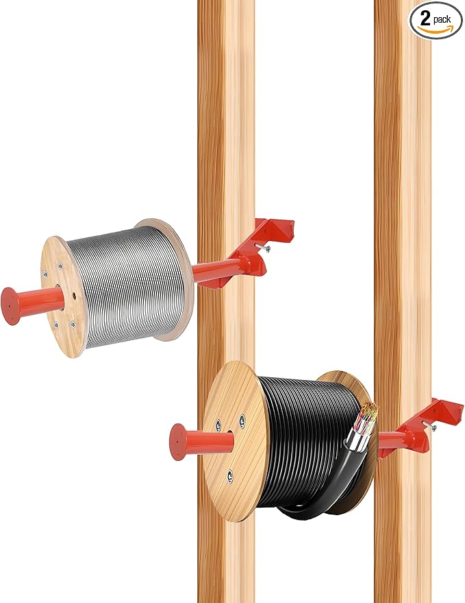 Wire Distribution Pole,Coil Support Post,Cable Hanging Post (2-Pack),Item Hanging Bracket,Supported Cable Dispenser,300-Pound Capacity Load-Bearing Post,with Screw mounting,Two Unit
