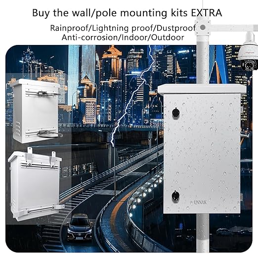 Outdoor Weatherproof Enclosure Electrical Box - 23.6x15.7x11.8 Outdoor Network Enclosure Exterior Box Ventilated Enclosure hinged Outdoor Galvanized Electrical Ventilation Design(600 * 400 * 300mm)