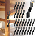 25 Pack Hurricane Ties for Rafters, Hurricane Straps Brackets with Strong Black Powder-Coated, Trusses/Rafters Ties,Rafter Hanger Hurricane Clips, H2.5A 18-Gauge Extruded Steel Black