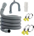 Universal Washing Machine Drain Hose Kit, 10FT Extra Long with U-Bend Bracket & 4 Clamps, for Washer Dishwasher Dehumidifier Sink RV