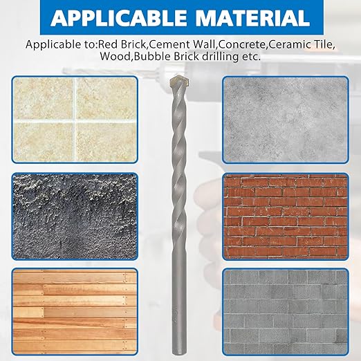 Conical Concrete Wall Anchors and Screws Assortment Kit, 228 Pcs Masonry Anchors with 3PCs Drill Bit,114 Brick Wall Anchors and 114 Self Tapping Screws, Blue