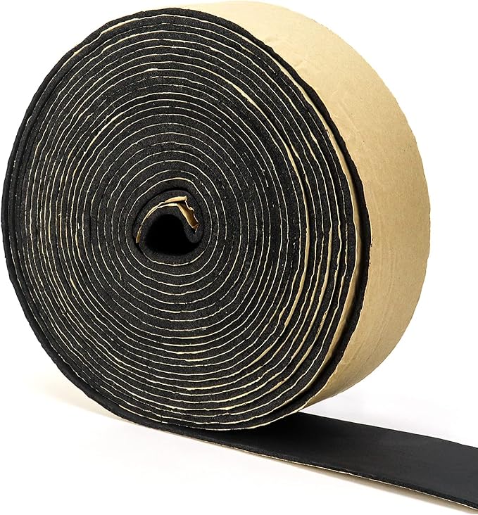 QWORK Pipe Wrap Insulation, 2 Pack Waterproof Foam Insulation Tape Adhesive for Hot or Cold Pipes, 33 Ft Long x 2 Inch Wide x 1/8 Inch Thick