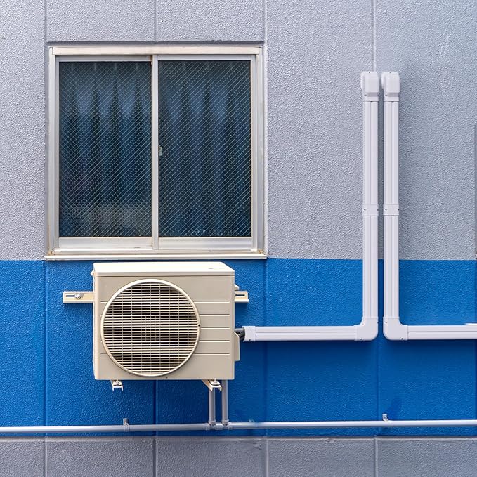 VEVOR Mini Split Line Set Cover 3-inch W 17.6Ft L, PVC Decorative Pipe Line Cover for Air Conditioner with 4 Straight Ducts & Full Components Easy to Install, Paintable for Heat Pumps, White
