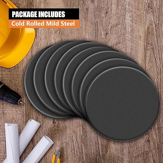 1/4 Round Steel Plate Base 2 inch Diameter 8 Pack, A36 Steel Plates Sheet Hot Rolled Weldable Circle