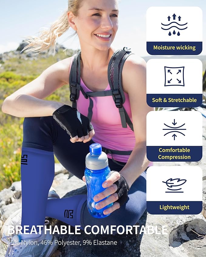 Calf Compression Sleeves - Leg Sleeves for Men and Women - Shin Splint Relief Support Brace Running Flights