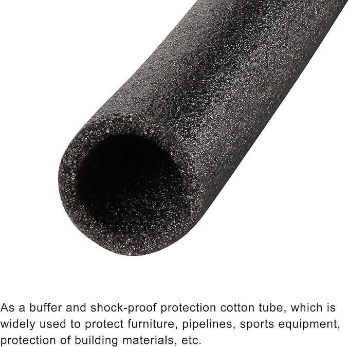 MECCANIXITY Foam Tube Sponge Protective Sleeve Black Seal Sleeve Polyethylene Pipe 30x40mm(1.2x1.57 Inch) for Pipe Insulation, Pack of 2