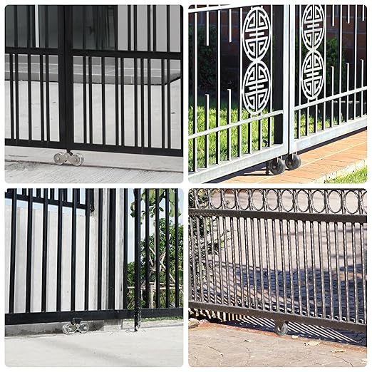 8" X 2" Sliding Gate Wheels, Cast Iron V Groove Wheel with Roller Bearing-1200 lbs Capacity, Rolling Gate Wheels, Sliding Gate Casters for Metal Tube Gate, Silver（10 Pack）