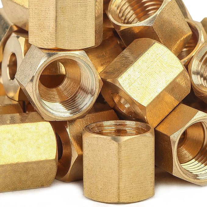 LTWFITTING 3/16-Inch Brass Compression Nut,Brass Compression Fitting(Pack of 1500)