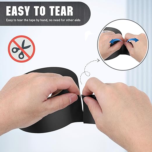Avery Dennison Duct Tape, Heavy Duty PVC Easy Tear Tape, Strong Adhesive Waterproof Duct Tape for Indoor Outdoor Repairs, 2 in x 36 Yard, Black, 2 Rolls
