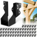 50 Pcs Black 2x4 Joist Hanger,LU24 18 Gauge Double Shear Face Mount Joist Hanger,Hurricane Ties for Rafters Tie Brackets Great for Floor Deck and Ceiling Joists