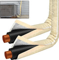 HVAC Copper Pipe Insulation Cover, 72''x10.2'' Outdoor Mini Split AC Heating System Line Foam Tube Protector Sleeve, Flexible Insulation Wrap for Central Air Conditioner and Heat Pump, Khaki 1PCS
