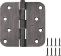 Door Hinge 4 Inch Interior Door Hinges Oil Rubbed Bronze Black 4 Inch Interior Hinges Flat Iron Hinge 4"x 4" Door Hardware 5/8" Radius - 12 Pieces