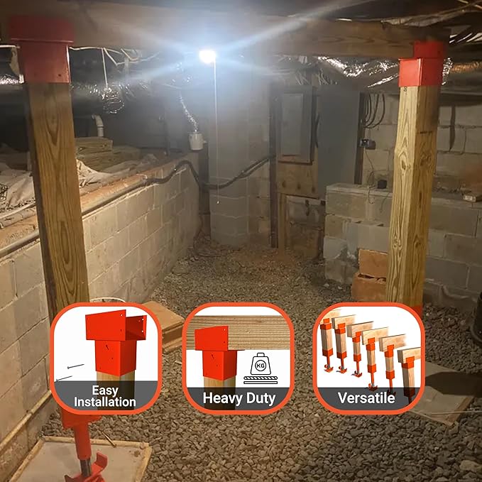 Ellis Manufacturing Company - Double 2x6 Joist Holder for 4x4 Post - Secure in Crawl Space - Metal Support, Wall Mount Bracket for Construction & Stability Applications