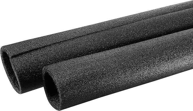 MECCANIXITY Foam Tube Sponge Protective Sleeve Heat Preservation Black Sleeve Polyethylene Pipe 60mm(2.36 Inch) ID for Pipe Insulation, Pack of 2