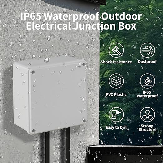 4 Pack 6" x 6" x 3" PVC Plastic Dustproof Waterproof Box IP65 Junction Boxes Project Junction Conduit Box for Electrical Outdoor Enclosure