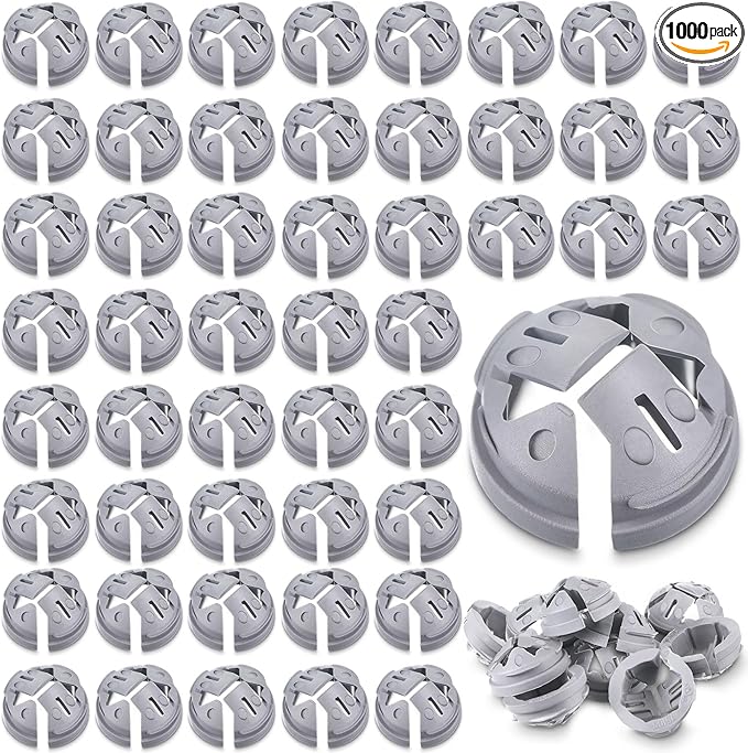 Sintuff Pcs 3/8 in. - 1/2 in. Non Metallic Button Push-in Bulk Connector Gray NM Cable Connector Electrical Conduit Fittings Fits for 1/2 Inch Knockouts (1000 Pcs)