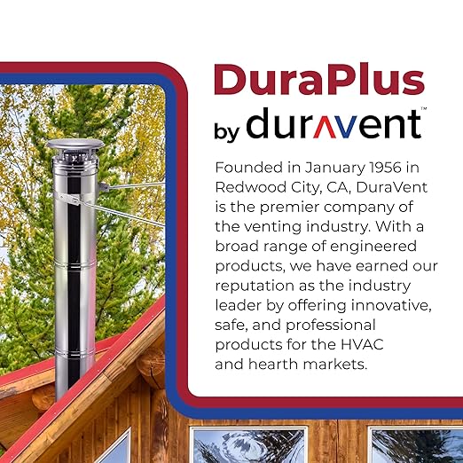 DuraVent 6DP XRB DuraPlus 6 inches Extended Roof Bracket Supports Chimney Stove Pipe for Stability, Mounting Brackets, Adjustable Legs, Metallic
