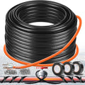 3FT-160FT Heat Tape for Water Pipes,Heating Cable for Pipe Freeze Protection,Water Pipe Insulation/Roof Snow De-Icing,Deicing Heating Cable,with Mounting Buckle (140FT)