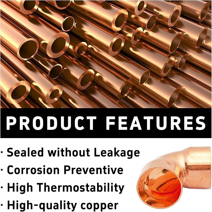 4Pcs 3/4 Inch ID 0.8mm Thick Pure Copper 90 Degree Elbow, Short Radius Pipe Fitting with Sweat Solder Connection for Plumbing HVAC Refrigeration System