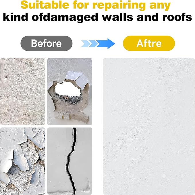 12 X 12 Inch Drywall Repair Kit - Heavy Duty Self-Adhesive Mesh Drywall Repair Patch for Large Holes in Wall and Ceiling, Wall Patch Repair Kit with Scraper and Sandpaper - Dry Wall Patch Kits