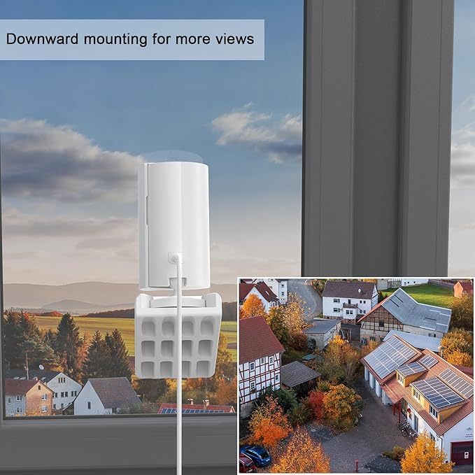 Adhesive Window Mount for Indoor Cam(1st Gen/2nd Gen)/R-ing Indoor Cam Plus,Easy to Install, No Tools Needed, Indoor Cam Camera 20 Degrees Tilt Strong Adhesive Wall Mounting Bracket (White)