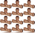 Copper Press Fittings Tee 3/4 inch Copper Coupling,12PK Press Fit Tee for Copper Tube,Zero Lead Coppers Tees Fittings with 3/4” PxPxP,Outer Diameter 7/8”,Use with Hydraulic Press Fitting Tool