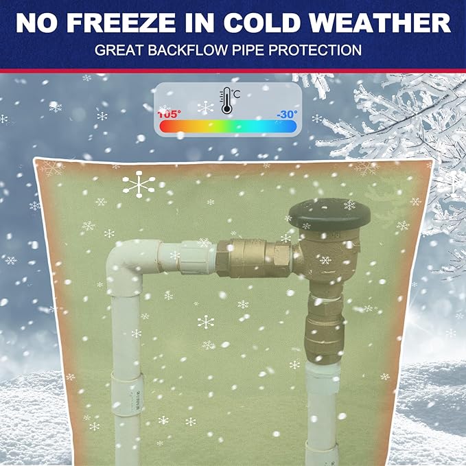 Backflow Preventer Cover Insulated (5˚F) - 24" W x 30" H Backflow Cover for Winter Pipe Freeze Protection - Sprinkler Covers for Outside - Double Wall Insulation Cover Green