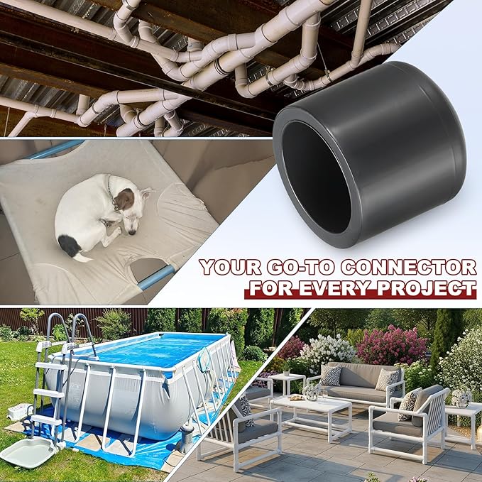 1Pcs 3/4" PVC External End Cap Fitting, SCH80 Furniture Grade PVC Pipe Plug Adapter, Pipe Cover Fittings for DIY Project, Irrigation System, Plumbing Framework, Garden Structures