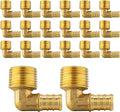 (Pack of 20) EFIELD Pex 1/2"x1/2" Male Threaded NPT Elbow Brass Crimp Fittings, ASTM F1807,(PEX1807096-20PCS)