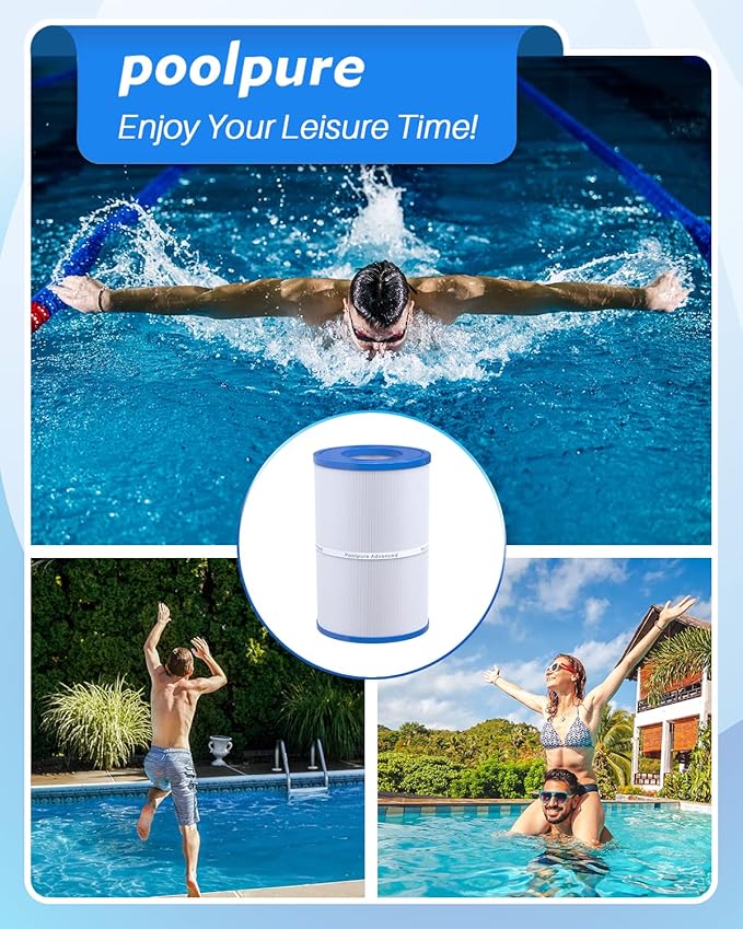 POOLPURE Oval Filter Spa Filter PDM30 Compatible with Dream Maker Hot Tubs 461269, 30 sq.ft Hot Tub Filter Cartridge 2PACK