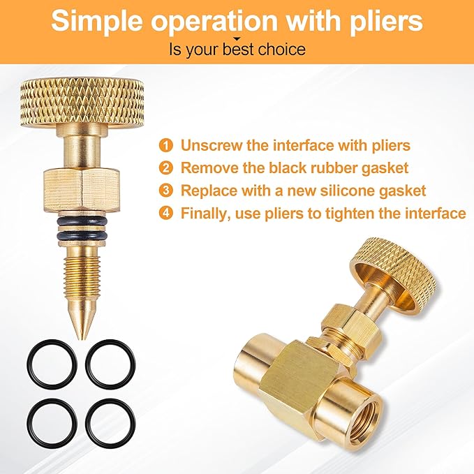 2 Pieces Heavy Duty Brass Instrument Replacement Control Needle Valve 1/4" Npt Female X 1/4" Npt Female Connection Golden
