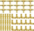 45pcs 1/2" PEX Fittings, Elbow TEE Straight Couplings Set, PEX Brass Crimp Fitting Combo with Tees, Elbows, Straights