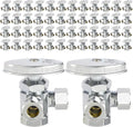 (Pack of 50) EFIELD Dual Compression Outlet Multi-Turn Angle Stop Valve,1/2" Fip Iron Pipe x (3/8 inch x 3/8 inch),Chrome Plated Brass (50),(VALVE189-50PCS)