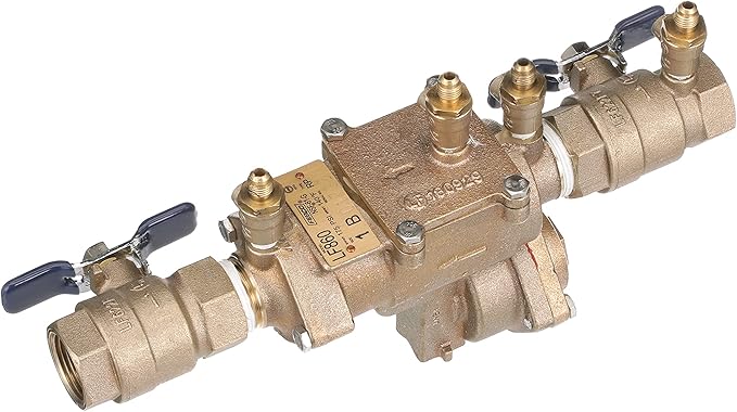 Febco LF860 Series 1" Lead-Free Bronze Reduced Pressure Zone Backflow Preventer Assembly, Quarter Turn Shutoff, Small Diameter, Spring-Loaded Check Valves, Water Line and Irrigation System