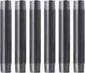 PIPE DECOR 1" x 8" Black Steel Plumbing Pipe, 6-Pack, Pre Cut Connector, Industrial Steel Grey Fits Standard One Inch Threaded Black Malleable Iron Fittings, Build Vintage DIY Furniture