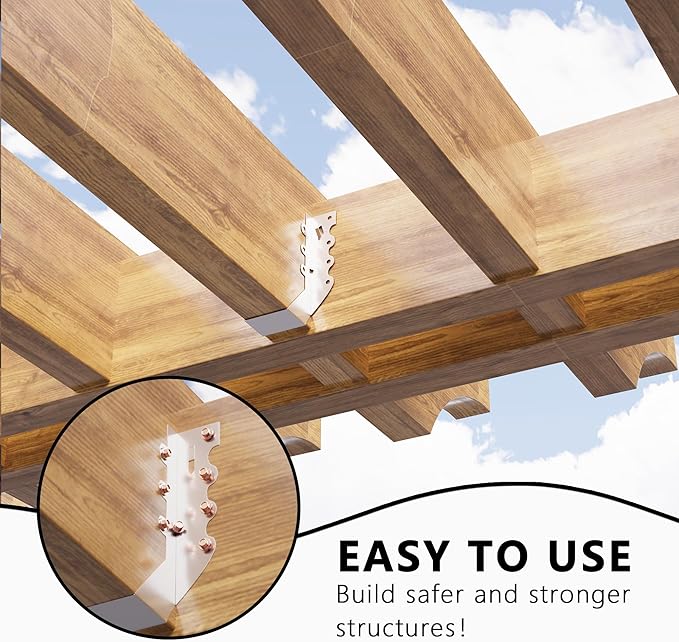 25pcs 2x6 Joist Hangers with Screws, 20-Gauge Galvanizing Face Mount Joist Hanger for Wood Posts, Hurricane Rafter Ties Clips, 2x6 Brackets for Floor Deck and Ceiling Trusses, Lumber Beam Connectors