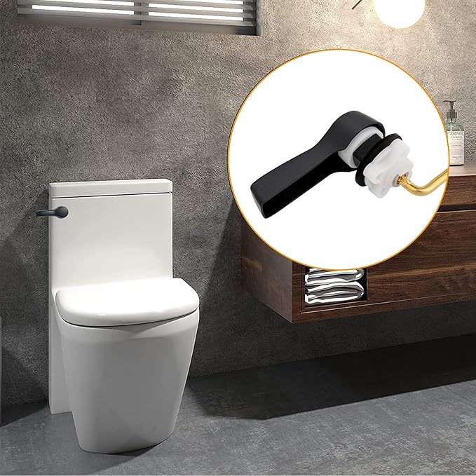 Hibbent 2 Pack Universal Front Mount Toilet Handle Tank Flush Lever Replacement Handle with 2 Pieces Stainless Steel Flapper Chains for Most Front Mount Toilets- Oil-Rubbed Bronze Finish