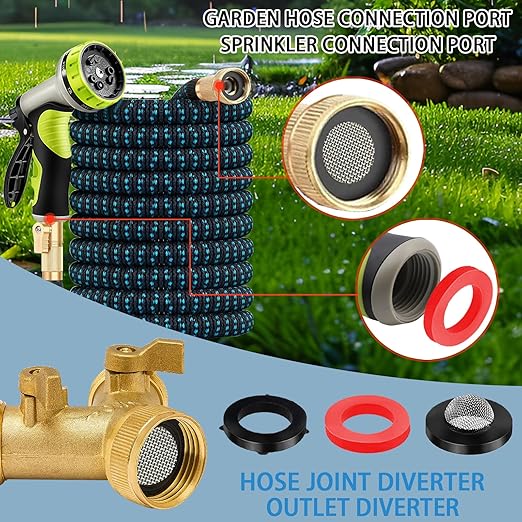 58 PCS Shower Head Garden Hose Screen Filter Gasket.Stainless Steel Water Filter Hose Washer Kit for 1/2,3/4 Inch Plumbing Faucet Screen Fittings and 5/8" Washing Machine Inlet Line Connection