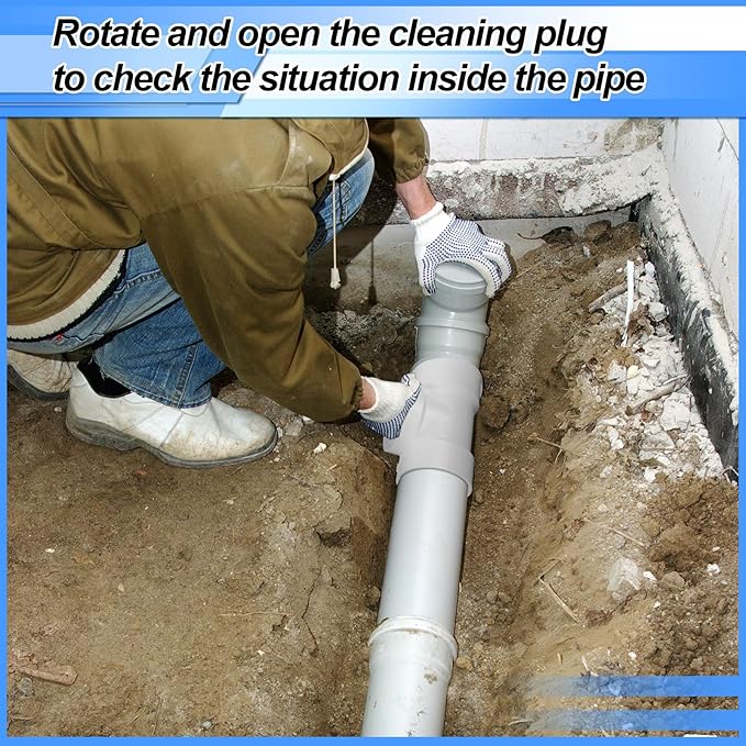 3" Hub x 3" Hub x 3" PVC Dwv Pipe Fitting Cleanout Tee with Plug Sewer Cleanout Adapter with NPT Female for Drainage Piping, Ventilation and Other System Drain