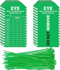 90Sets Eye Wash Station Inspection Tags with Adjustable Wire Ties Yearly Monthly Test Record Labels for Emergency Shower Safety Register 5.51 X 3 Inch