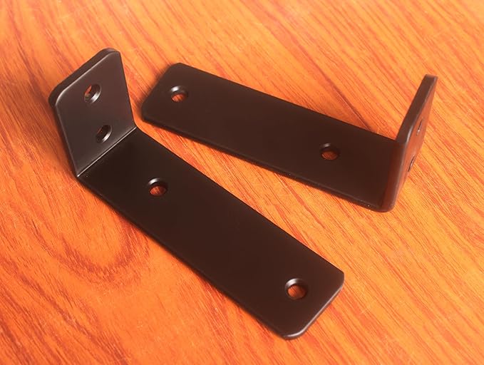 12 Pack - L 5" x H 2" x W1.5, 5mm Thick Black L Shelf Bracket, Iron Shelf Brackets, Metal Shelf Brackets, Floating Shelf, Shelf Supports with Screws